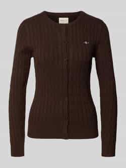 Gant Gebreide cardigan met kabelpatroon