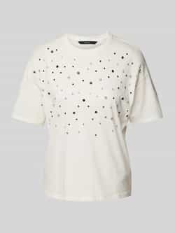 Vero Moda Regular fit Pure T-shirt van zuiver katoen met ingewerkte siersteentjes model 'YDA'