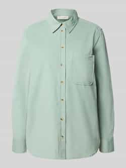 Christian Berg Woman Relaxed fit overhemdblouse in ribcordlook met borstzak