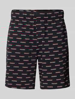 HUGO Korte broek van puur katoen met all-over logoprint