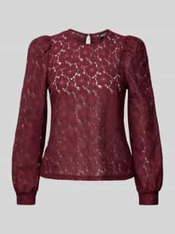 Pieces Regular fit blouse met lange mouwen en gebloemd kant