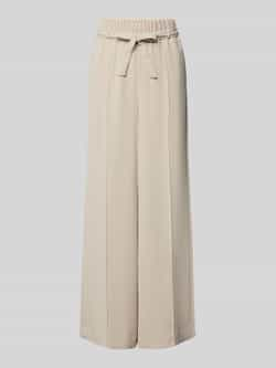 Comma Wide leg stoffen broek met strikceintuur