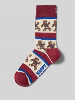 Happy Socks Sokken met een all-over look model 'Gingerbread Stripe'