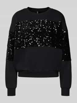 Pieces Regular fit sweatshirt van katoenmix met pailletten model 'NANCY'