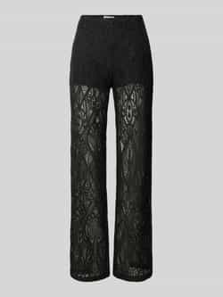 Jake*s Casual Broek met wijde pijpen en kant