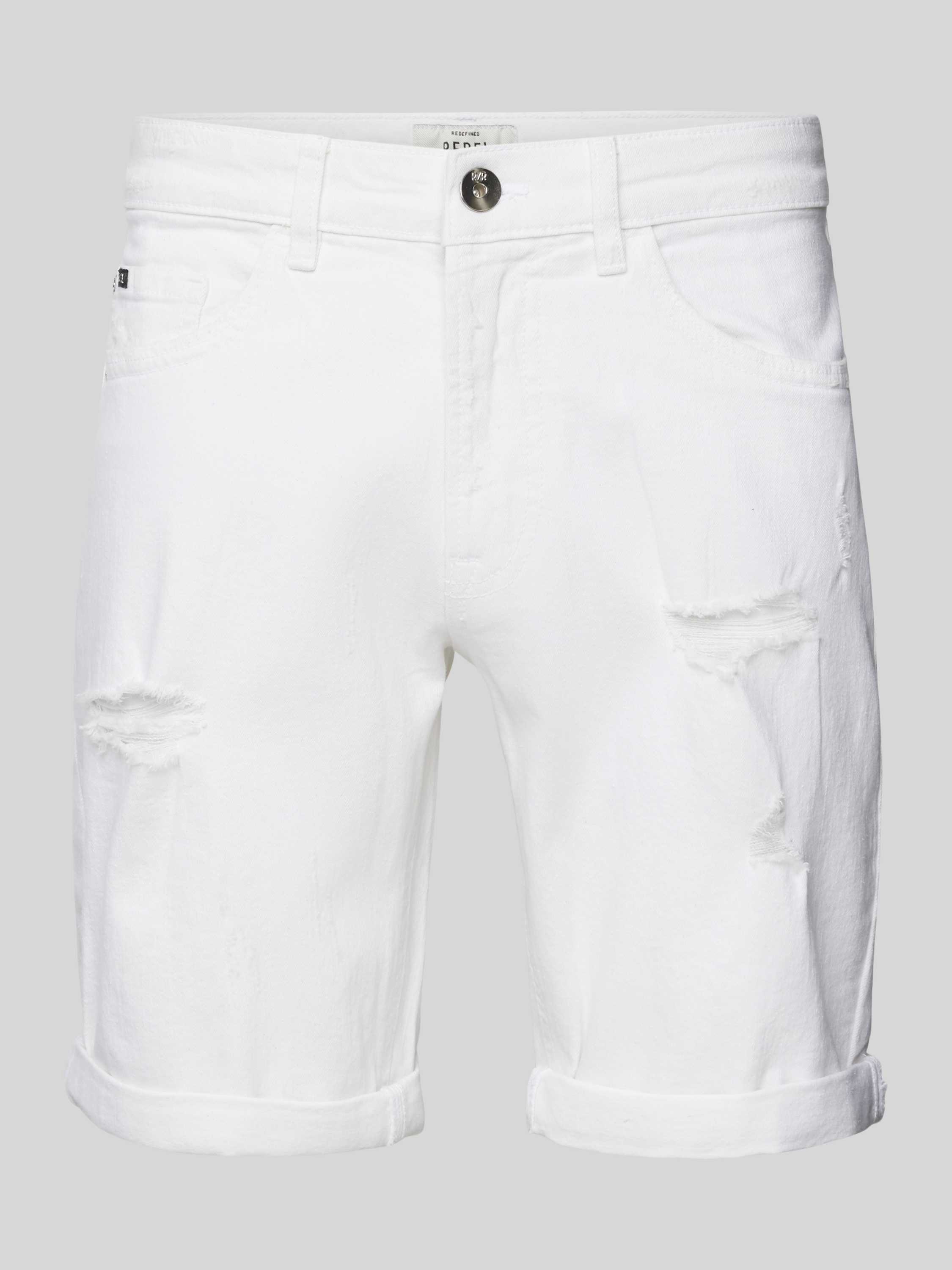 Redefined Rebel Korte regular fit jeans in destroyed-look model 'PORTO'