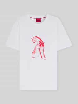 HUGO Regular fit T-shirt van puur katoen