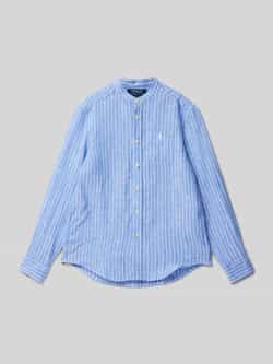 Polo Ralph Lauren Teens Relaxed fit linnen overhemd met opstaande kraag model 'POSTBOY'