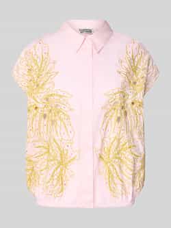 Essentiel Antwerp Boxy fit overhemdblouse met geborduurde pailletten model 'HEBRASKA'