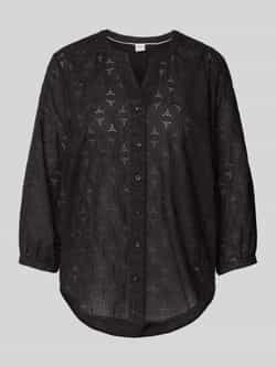 BRAX Regular fit blouse met broderie anglaise model 'STYLE.Velia'