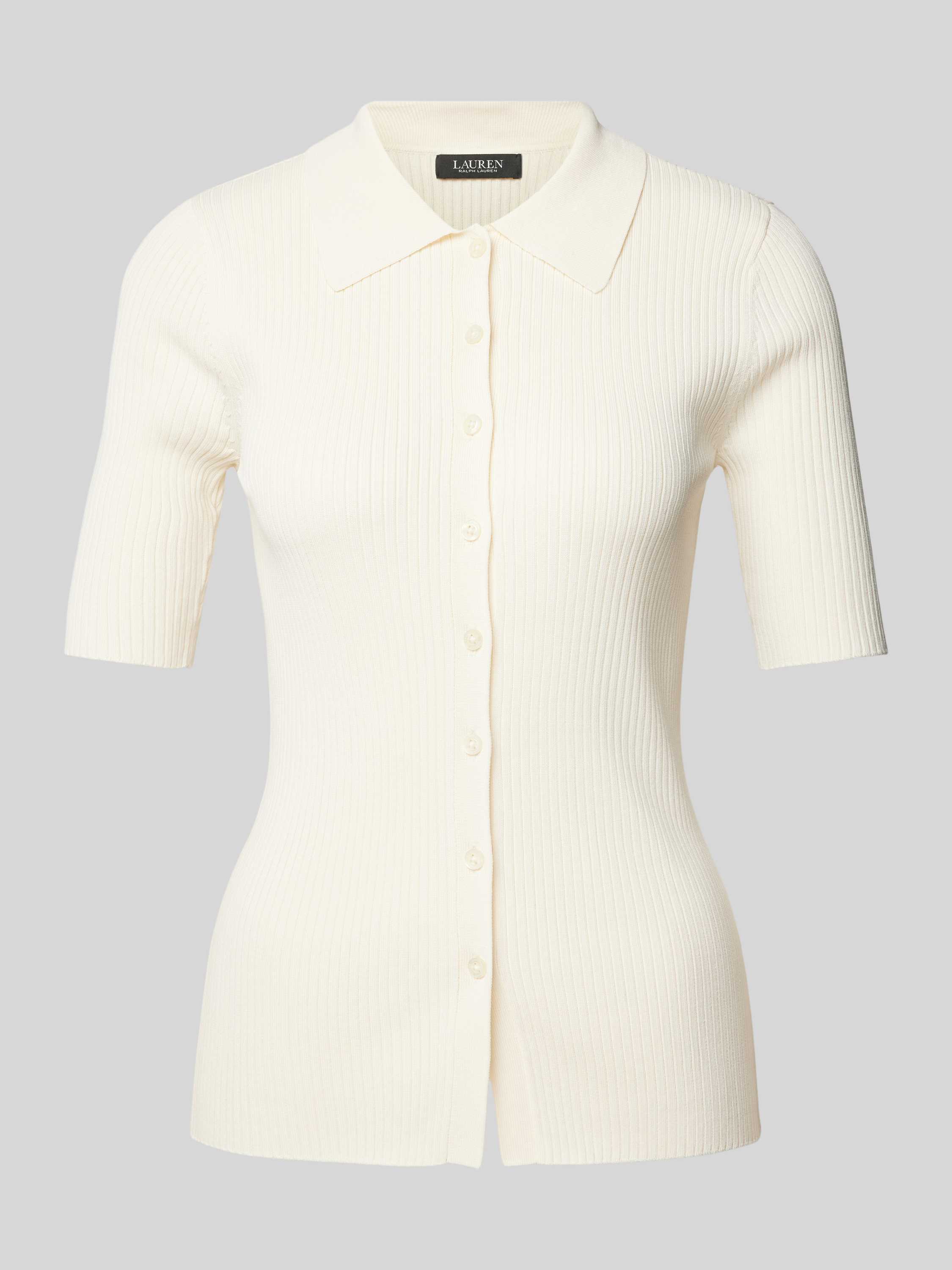 Lauren Ralph Lauren Gebreid shirt met doorknoopsluiting model 'DAENA'