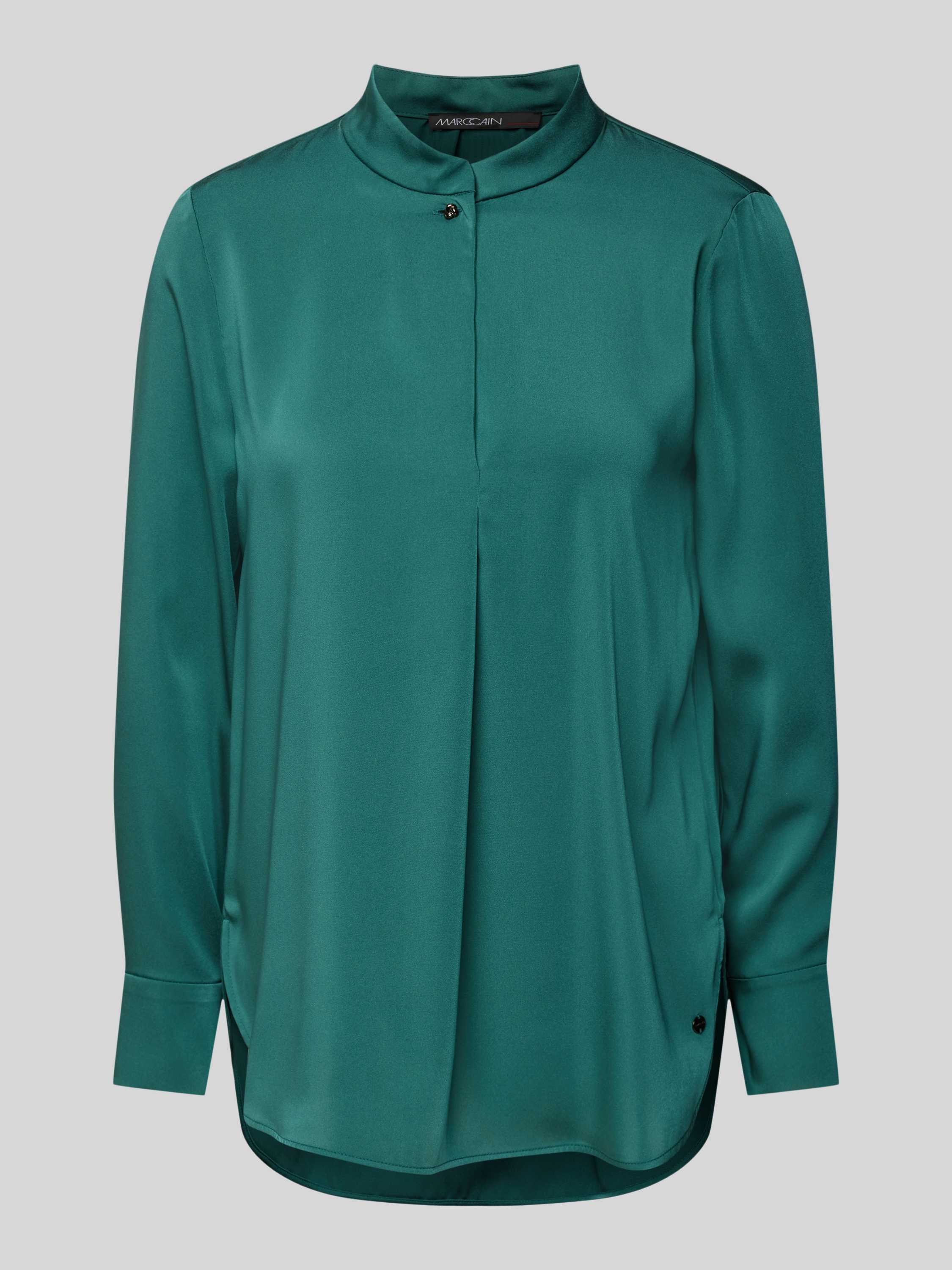 Marc Cain Blouse met gerimpelde opstaande kraag Green Dames