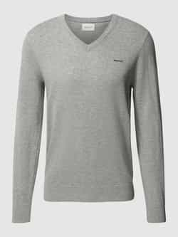 Gant Gebreide pullover van lamswolmix met V-hals