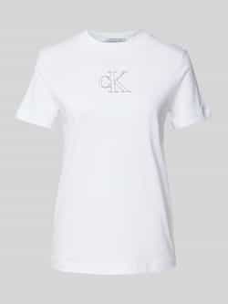 Calvin Klein Korte Mouw Logo Print Katoenen T-shirt White Heren