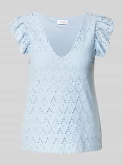Vila Blousetop met broderie anglaise model 'AMALINA'