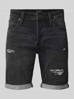 JACK & JONES JEANS INTELLIGENCE regular fit short JJIRICKJJICON black denim