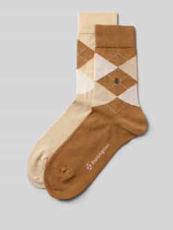 Burlington Sokken met argyle-stitching in een set van 2 paar