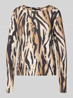 Monari Shirt met lange mouwen en geribde ronde hals