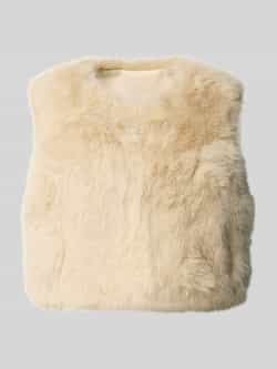 Apricot Kort gilet van imitatiebont met ronde hals