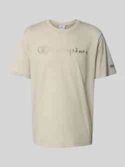 Champion T-shirt met logostitchings en ronde hals