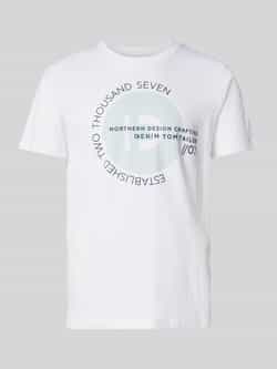 Tom Tailor Denim Regular fit T-shirt met groot labelopschrift