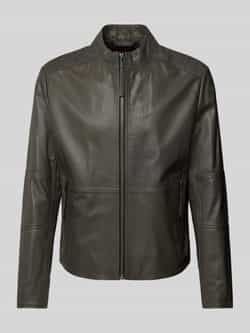 HUGO Leren jack met ritszakken model 'Lokis'