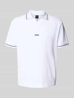 BOSS Green Regular fit poloshirt met labelstitching