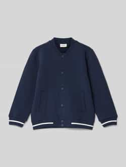 S.Oliver baseball jacket donkerblauw wit Jas Jongens Katoen Opstaande kraag 104 110