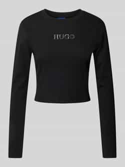 Hugo Blue Kort shirt met lange mouwen en ronde hals model 'Della'
