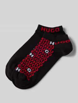 HUGO Sneakersokken met labeldetail in een set van 2 paar