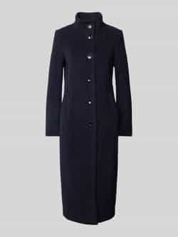 Milo Coats Slim fit lange wollen jas met opstaande kraag model 'Elsa'