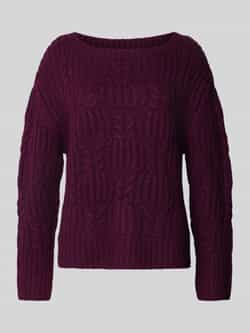 Tom Tailor Loose fit gebreide pullover met kabelpatroon en zijsplitten