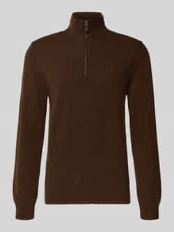 Polo Ralph Lauren Gebreide pullover van wol met opstaande kraag en ritssluiting