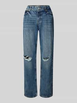 Review Straight leg jeans in destroyed-look