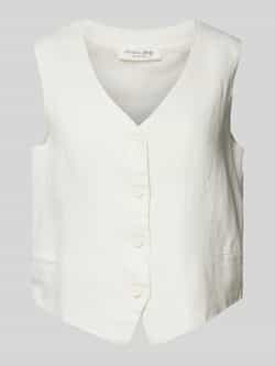 Christian Berg Woman Linnen gilet met afgeronde V-hals