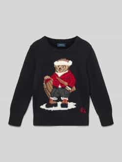 Polo Ralph Lauren Kids Gebreide pullover met motief en ronde hals