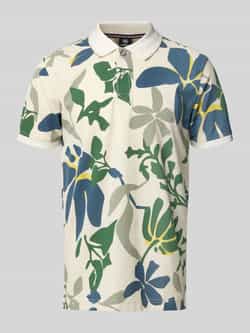 Lerros Regular fit poloshirt met geribde mouwboordjes