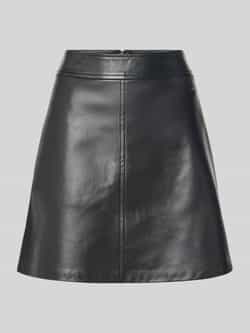 Marc Cain Minirok in leerlook met naadritssluiting