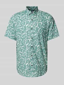 LERROS regular fit overhemd met all over print 622 coastal sea blu