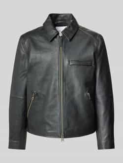 Samsøe Leren jack met ritszakken model 'CLIFF'