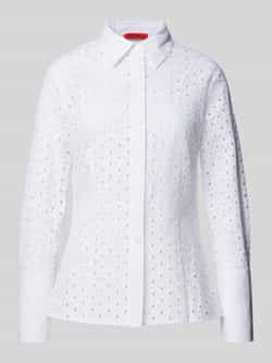 MAX&Co. Regular fit overhemdblouse met broderie anglaise model 'JAMAICA'