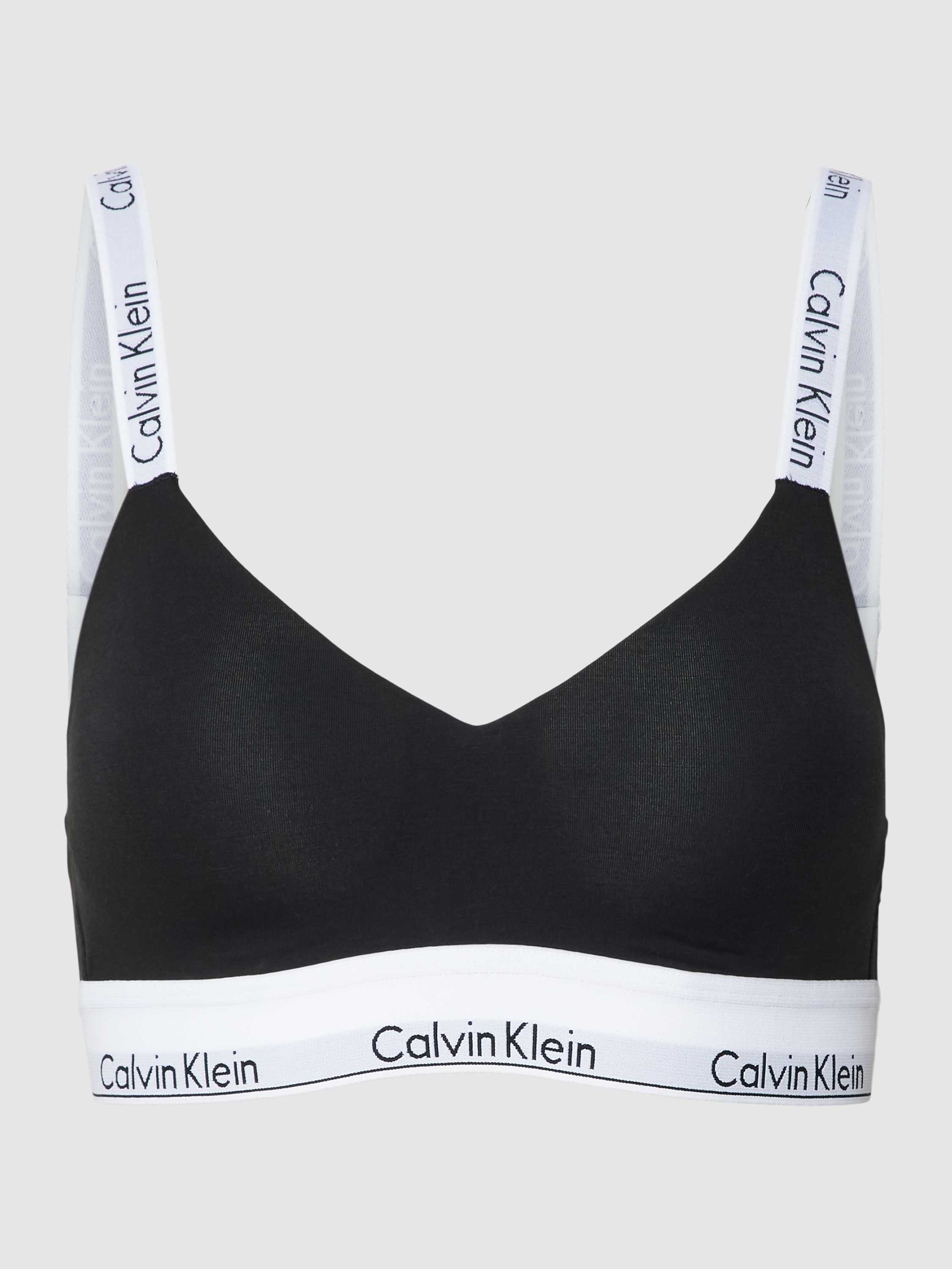 Calvin Klein biały dopasowany biustonosz sportowy push up S - OVERLOOK :  OVERLOOK