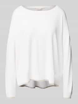 Liu Jo White Gebreide pullover met ribboorden