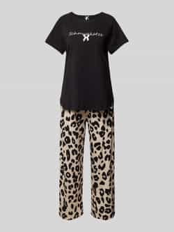LOUIS & LOUISA Pyjama met statementstitching model 'Schmusekatze'