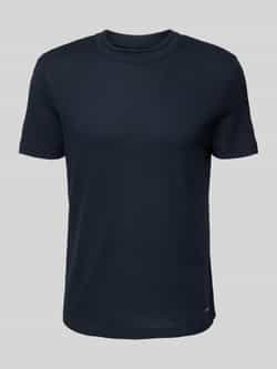 Joop! Donkerblauw katoenen T-shirt met textuurpatroon Blue Heren