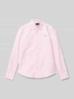 Polo Ralph Lauren Teens Regular fit overhemdblouse met labelpatch model 'TRINETTEOX'