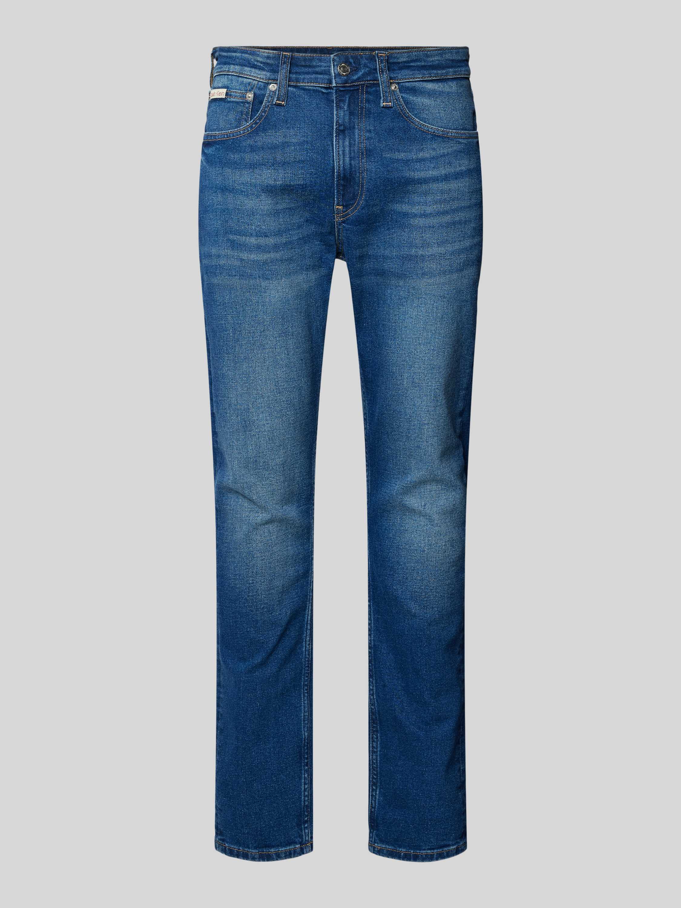 Calvin Klein Jeans Slim tapered fit jeans met labelpatch