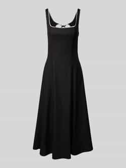 Forever New Midi-jurk van een mix van linnen en viscose met vetersluiting model 'Soleen'