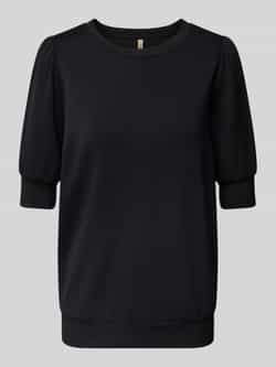 Soyaconcept Zwarte Comfortabele Trui met Korte Mouwen Black Dames