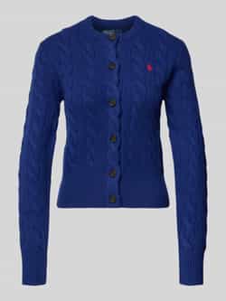 Polo Ralph Lauren Cardigan van een mix van wol en kasjmier met labelstitching